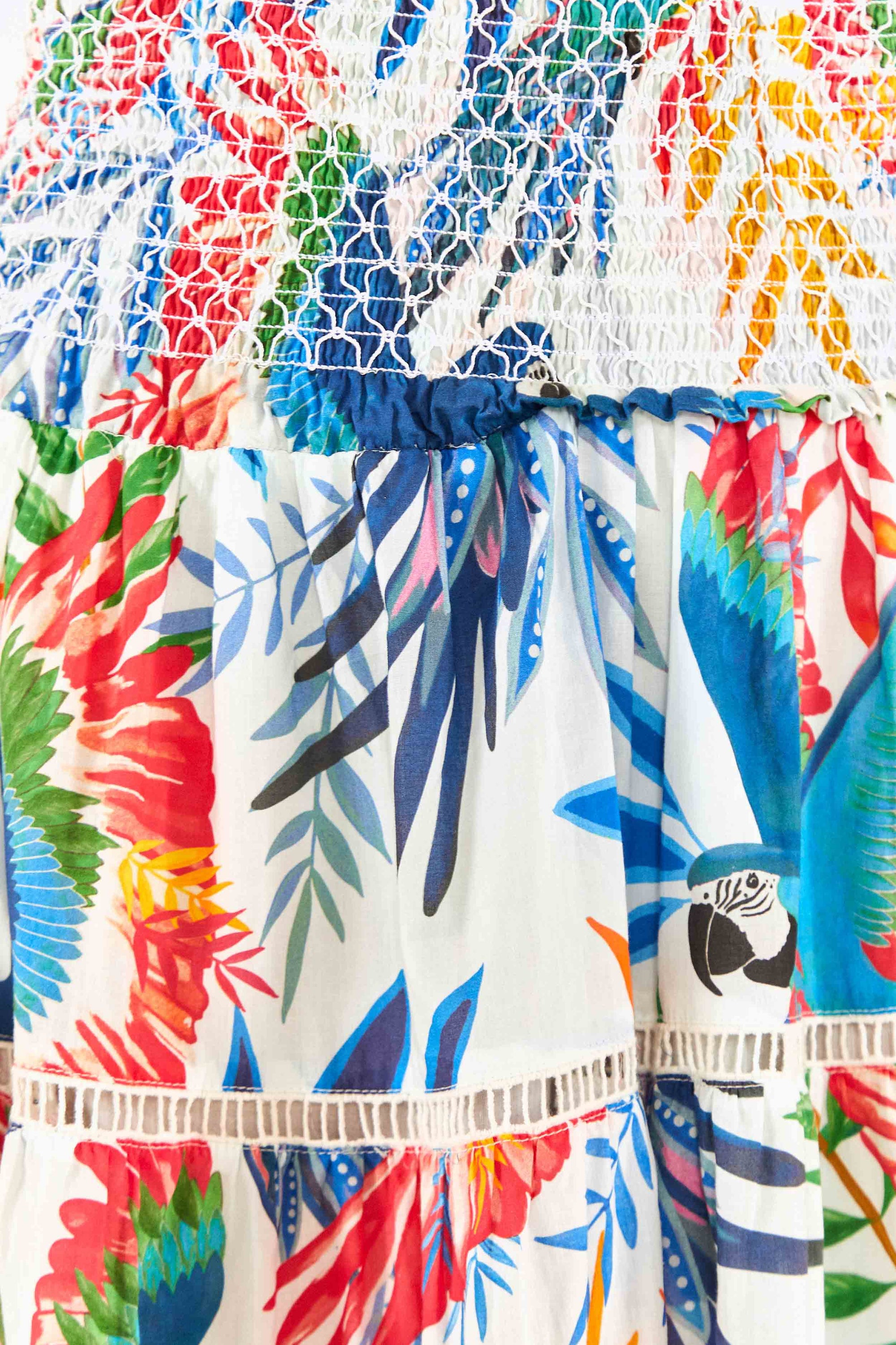 MEDIA OFF LINE_Jupe midi Vent Macaws en coton - Multicolore