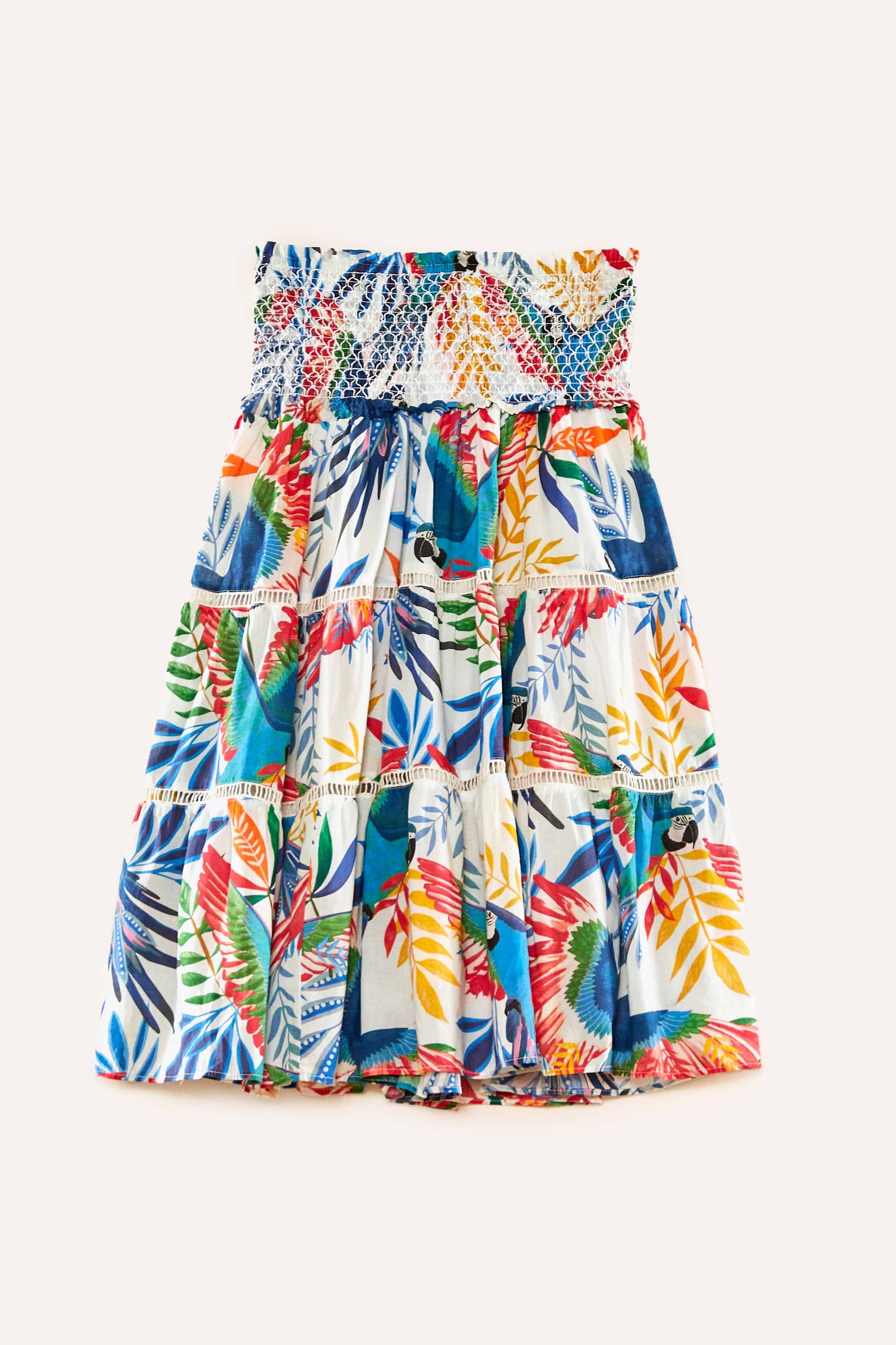 MEDIA OFF LINE_Jupe midi Vent Macaws en coton - Multicolore