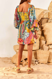 Robe courte Summer Tapestry - Multicolore