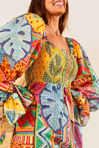 Robe courte Summer Tapestry - Multicolore