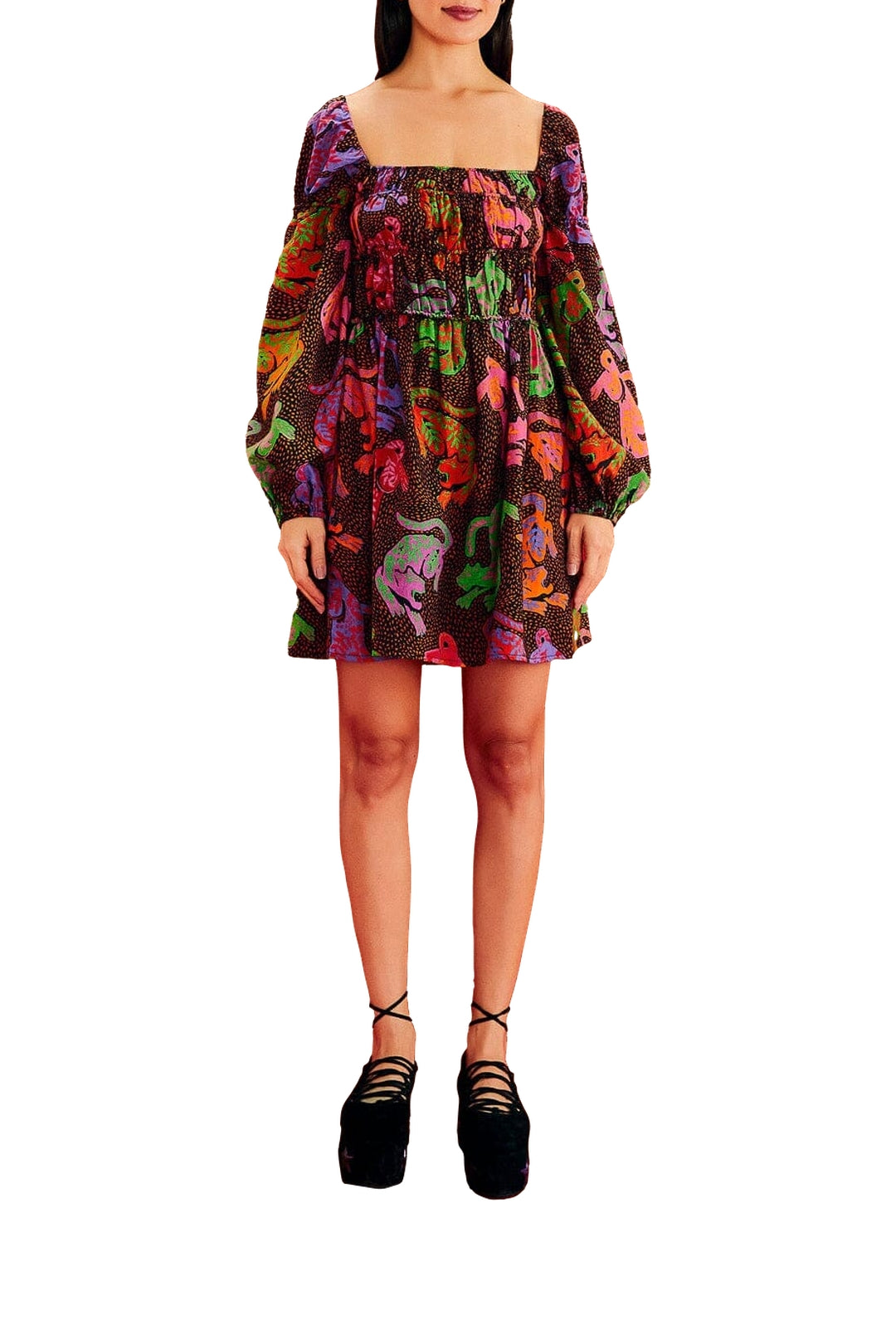 Robe midi Wild Leopards - Noir