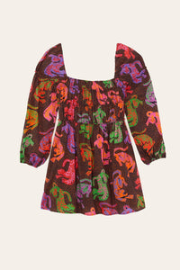 Robe midi Wild Leopards - Noir