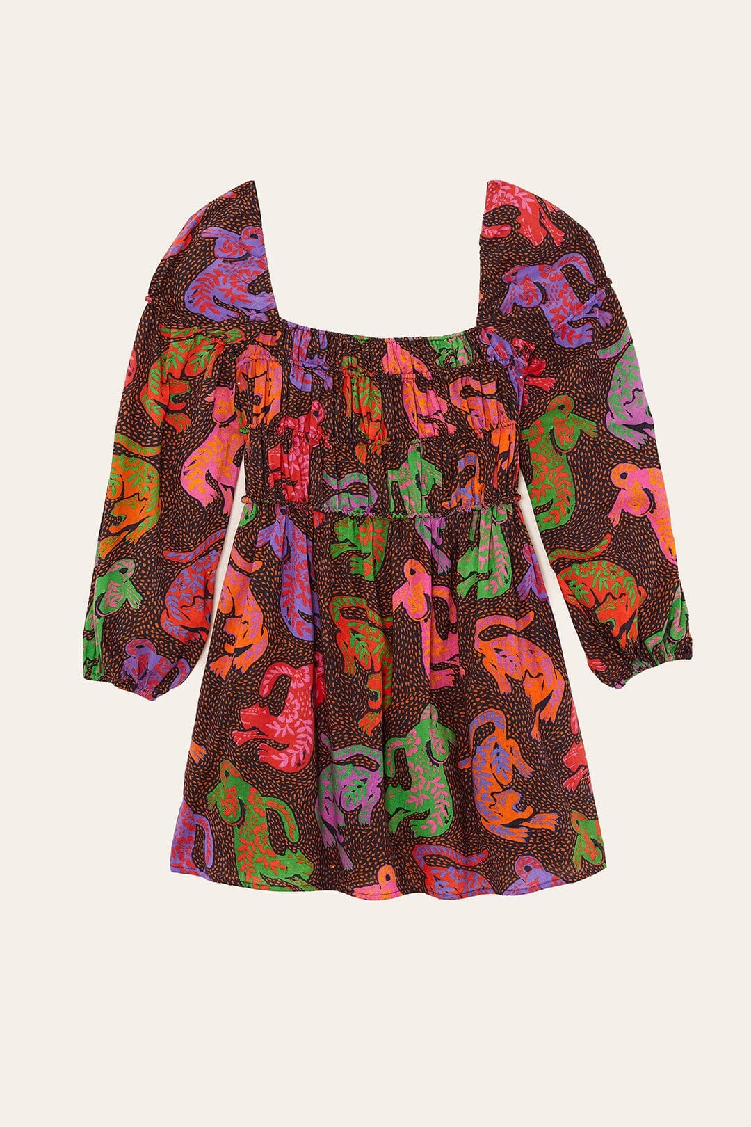 Robe midi Wild Leopards - Noir
