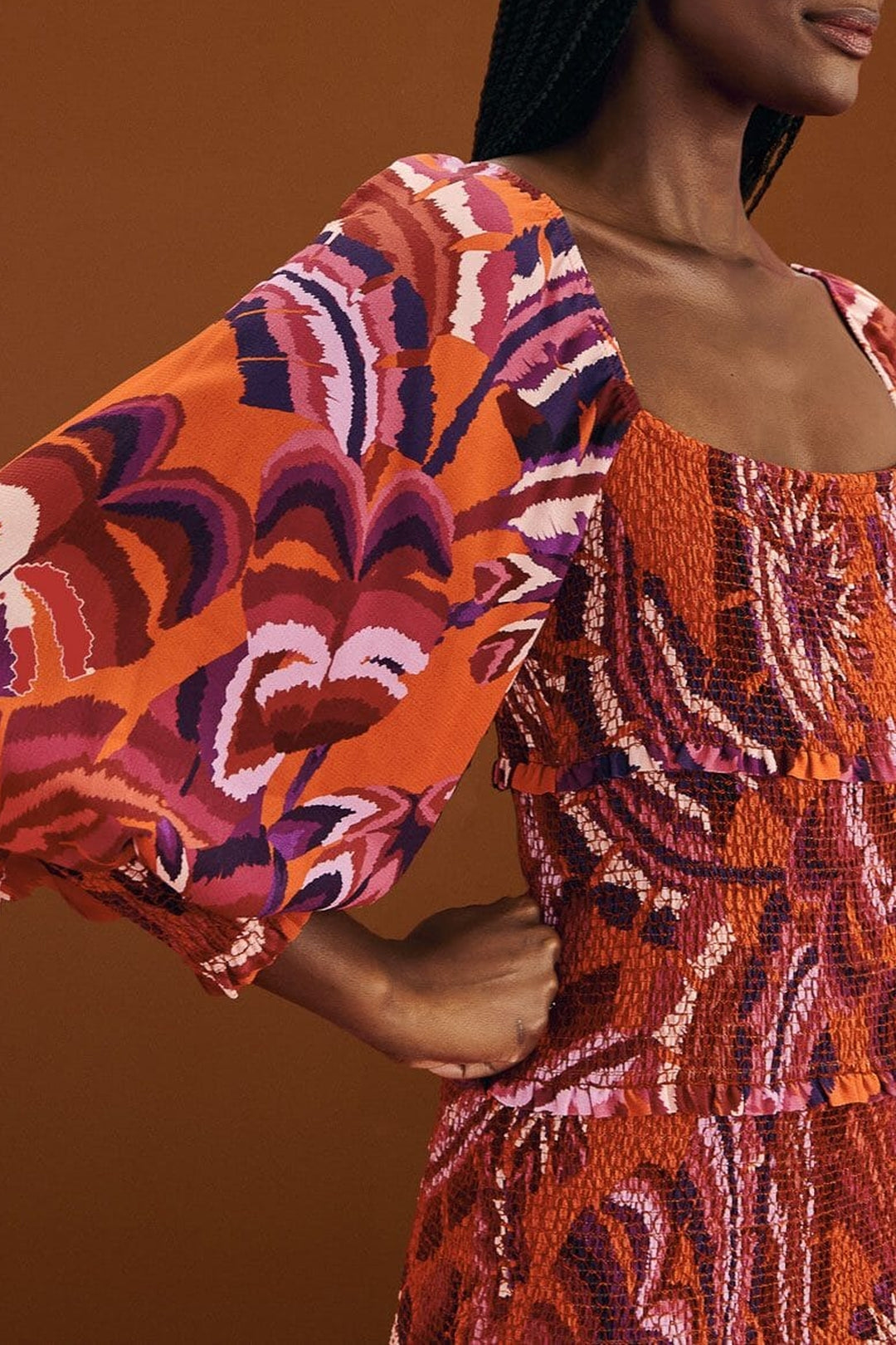 Robe longue Chevron Forest - Rouge