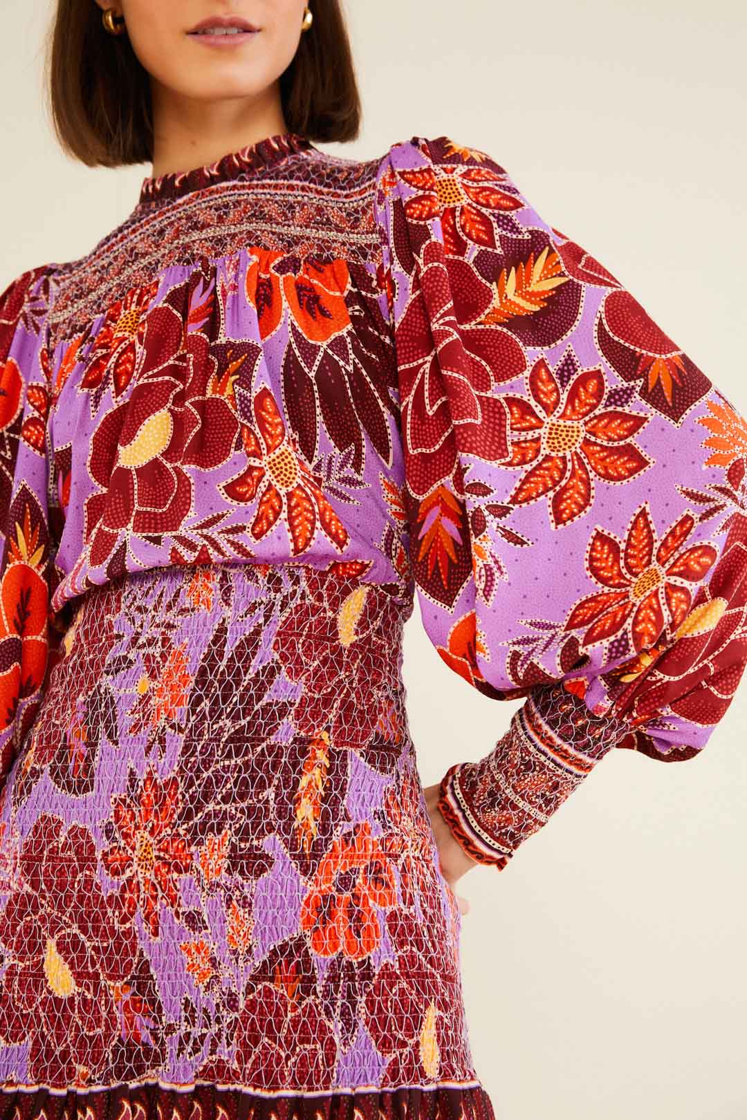 Robe courte Sweet Floral - Rose