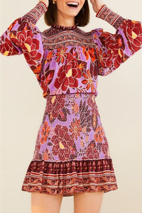 Robe courte Sweet Floral - Rose