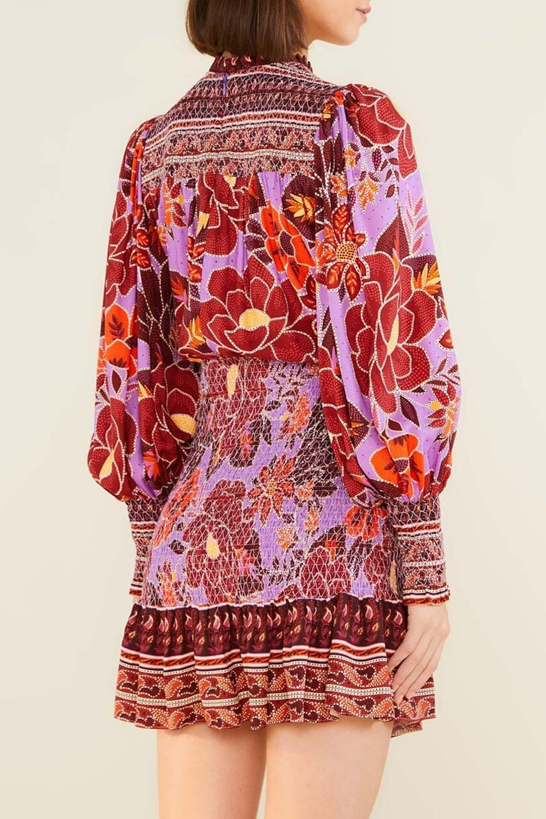 Robe courte Sweet Floral - Rose