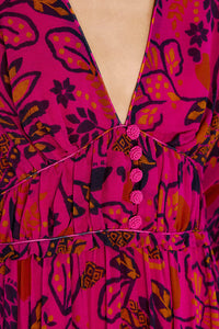 Robe longue Macaw Forest - Rose
