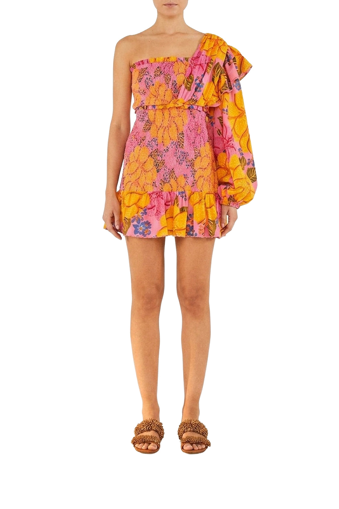 Flowers Garden Short Dress - Pink