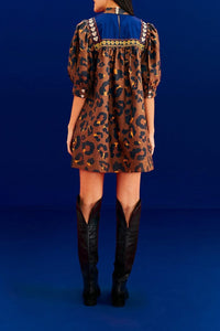 MEDIA OFF LINE_Robe mini Maxi Leopard Caramel - Marron