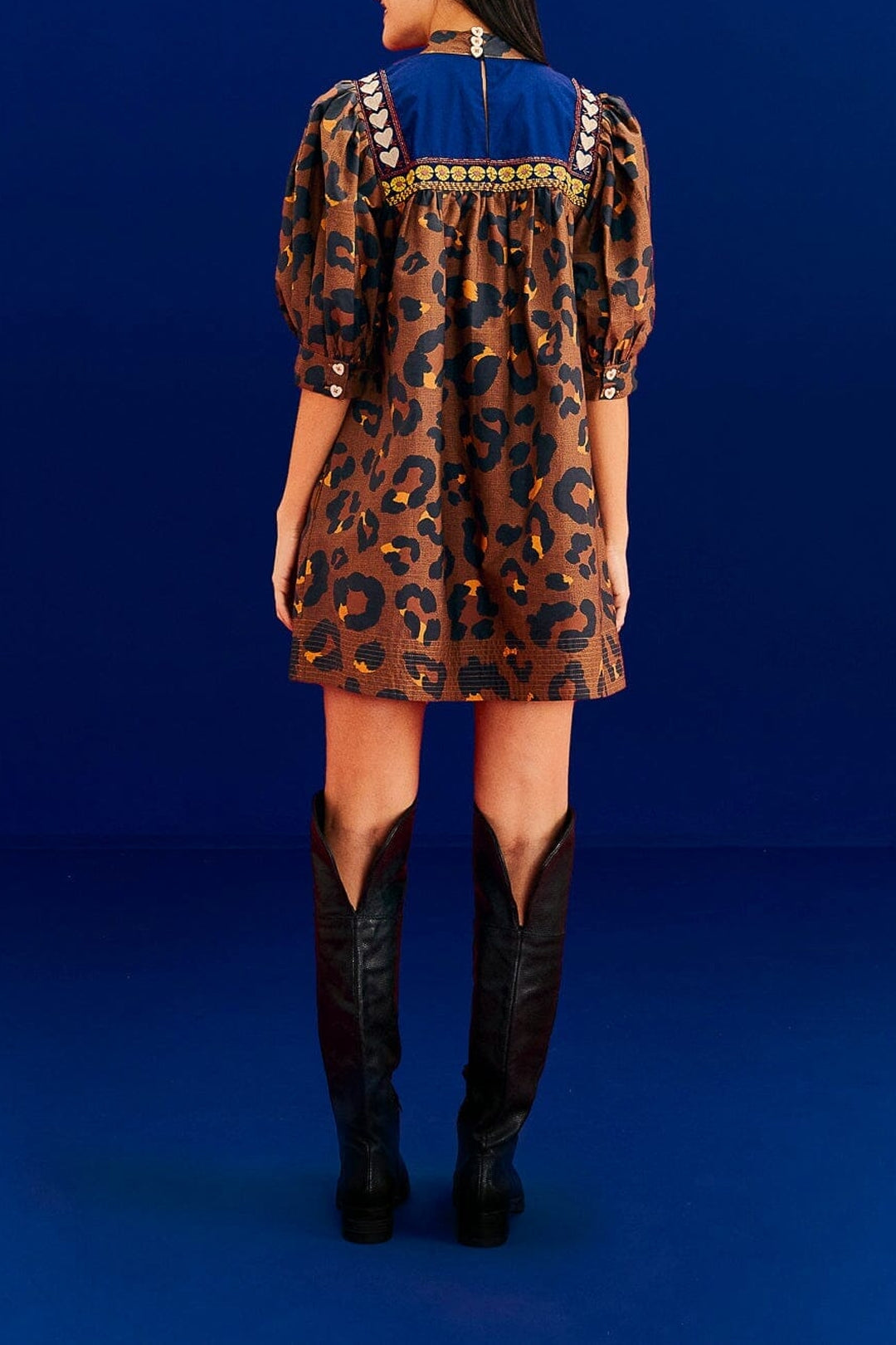 MEDIA OFF LINE_Robe mini Maxi Leopard Caramel - Marron