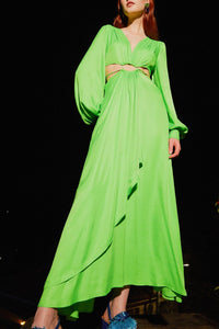 Robe longue à manches longues - Vert