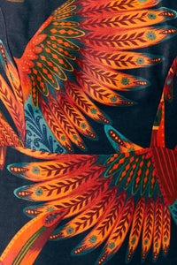 Robe longue Arabesque Toucans - Noir