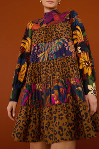 MEDIA OFF LINE_Robe mini Mixed Black Prints - Multicolore