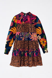 MEDIA OFF LINE_Robe mini Mixed Black Prints - Multicolore