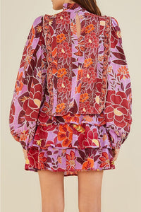 Blouse Sweet floral - Rouge