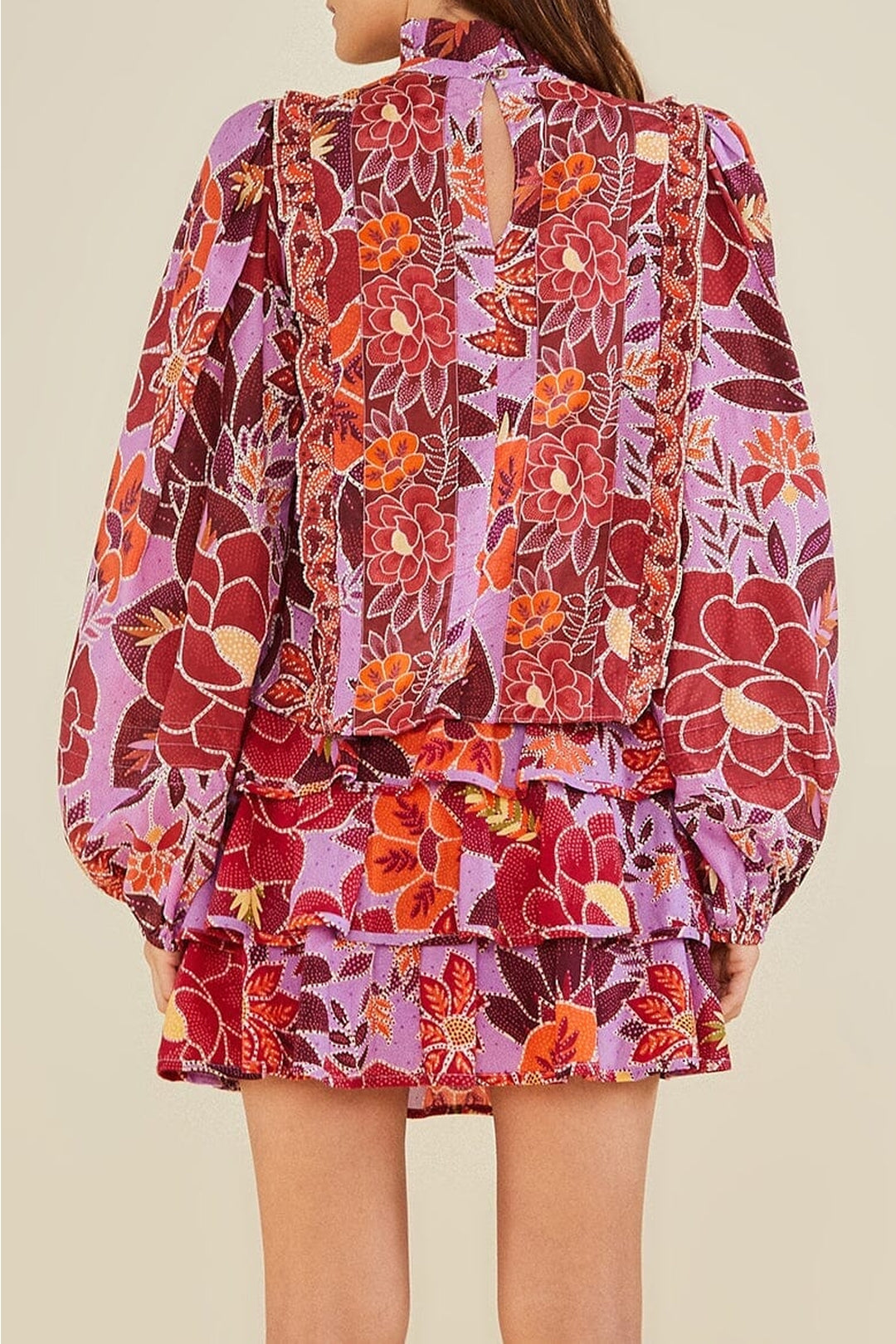 Blouse Sweet floral - Rouge