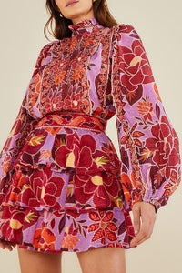 Blouse Sweet floral - Rouge