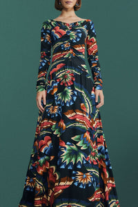 MEDIA OFF LINE_Robe Jersey Chevron Forest - Noir