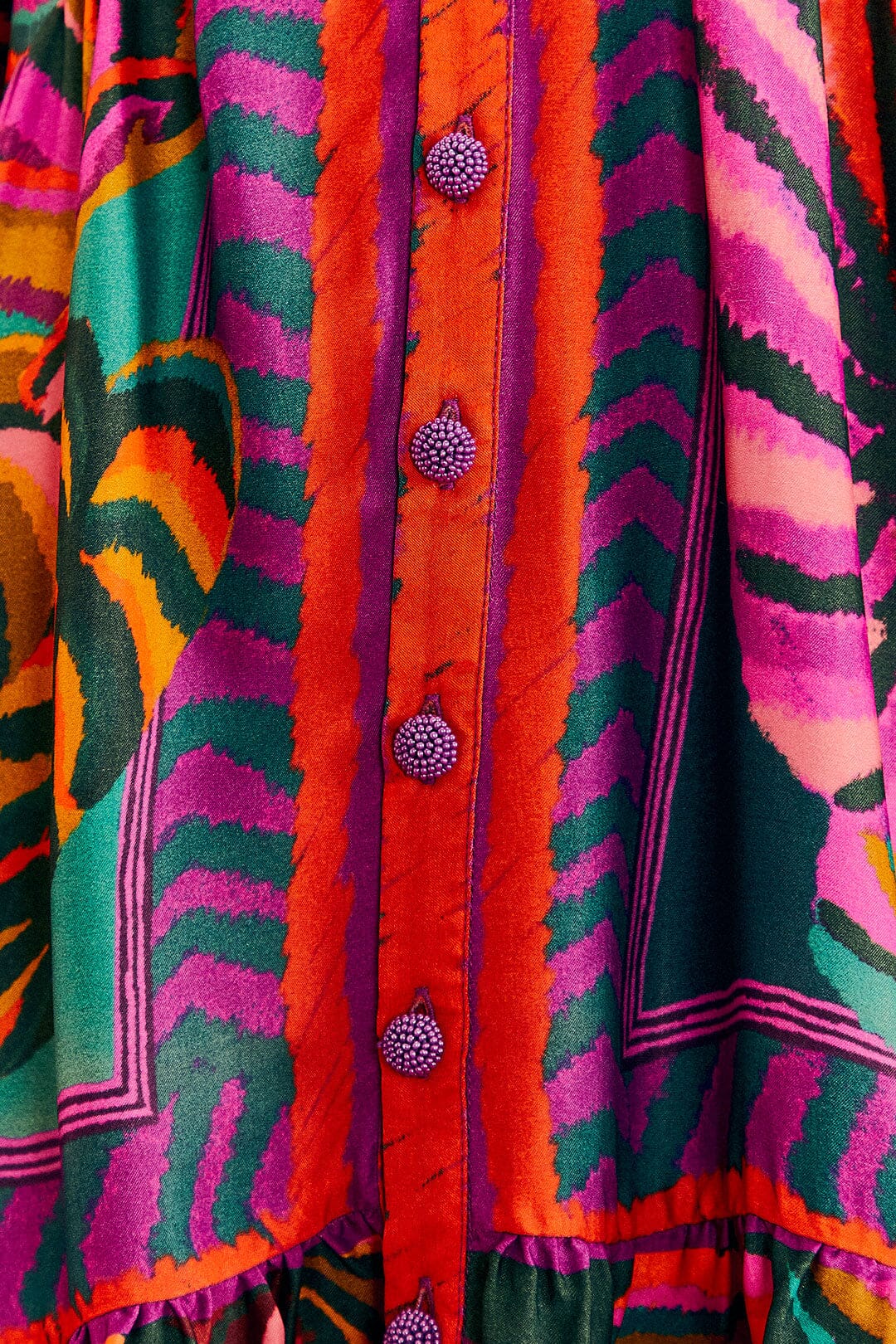 Robe courte Graphic Foliage - Rouge