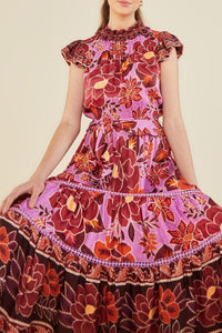 MEDIA OFF LINE_Robe midi Sweet Floral - Violet