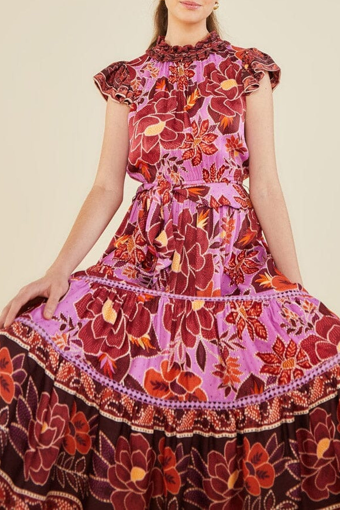 MEDIA OFF LINE_Robe midi Sweet Floral - Violet