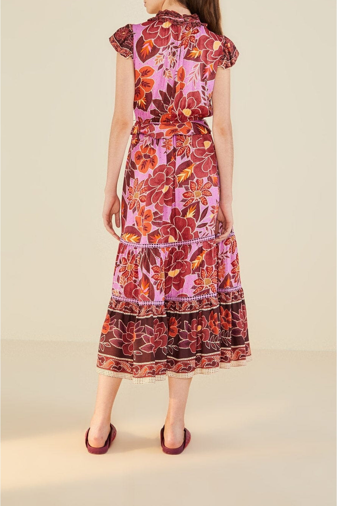MEDIA OFF LINE_Robe midi Sweet Floral - Violet