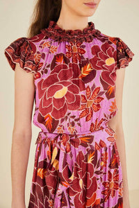 MEDIA OFF LINE_Robe midi Sweet Floral - Violet