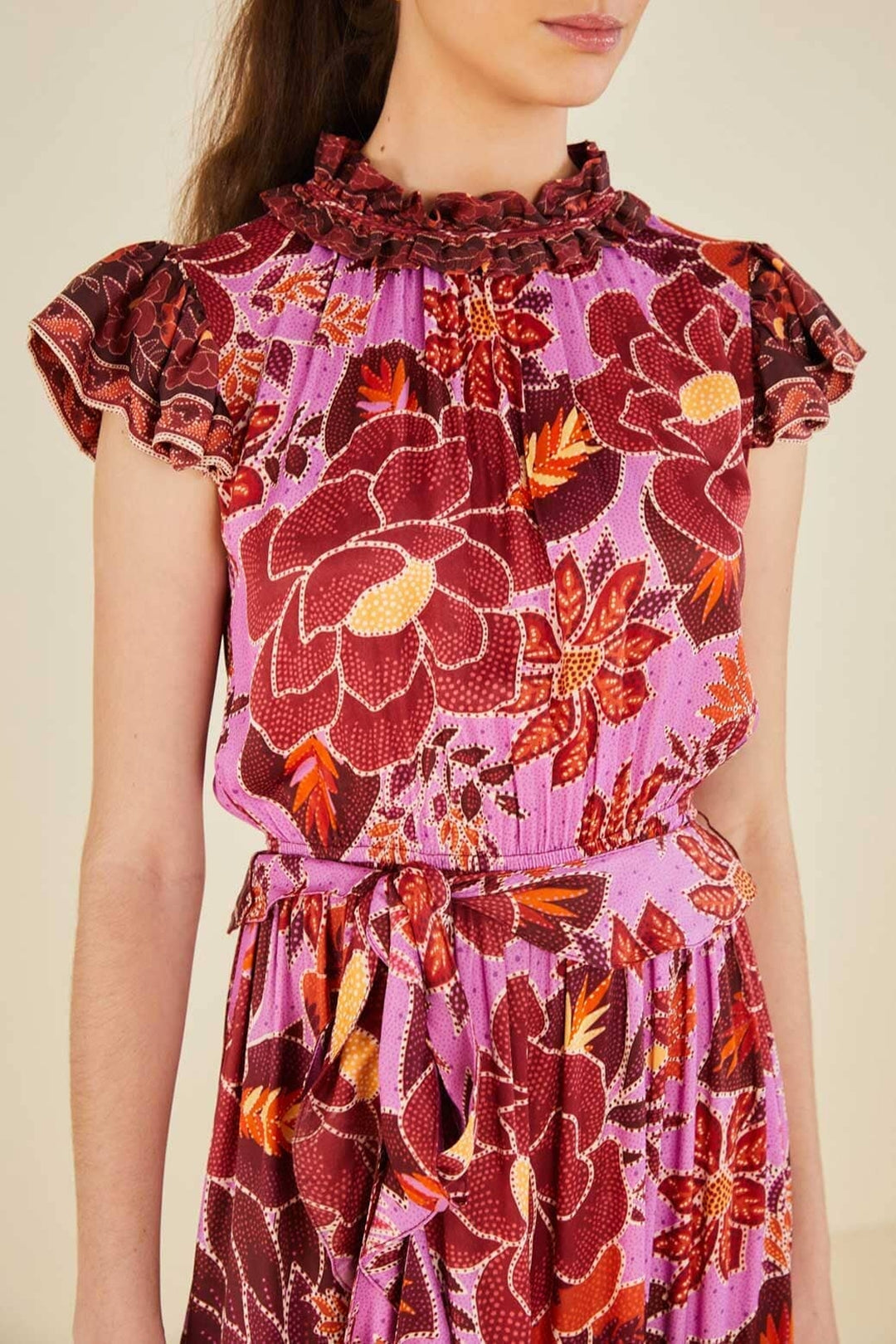 MEDIA OFF LINE_Robe midi Sweet Floral - Violet