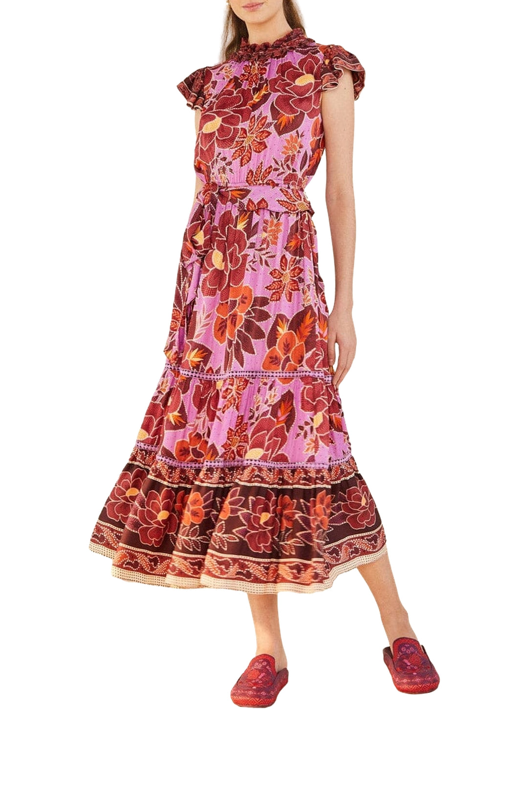 MEDIA OFF LINE_Robe midi Sweet Floral - Violet