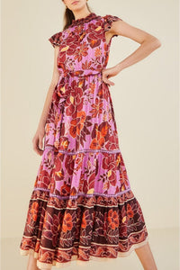MEDIA OFF LINE_Robe midi Sweet Floral - Violet