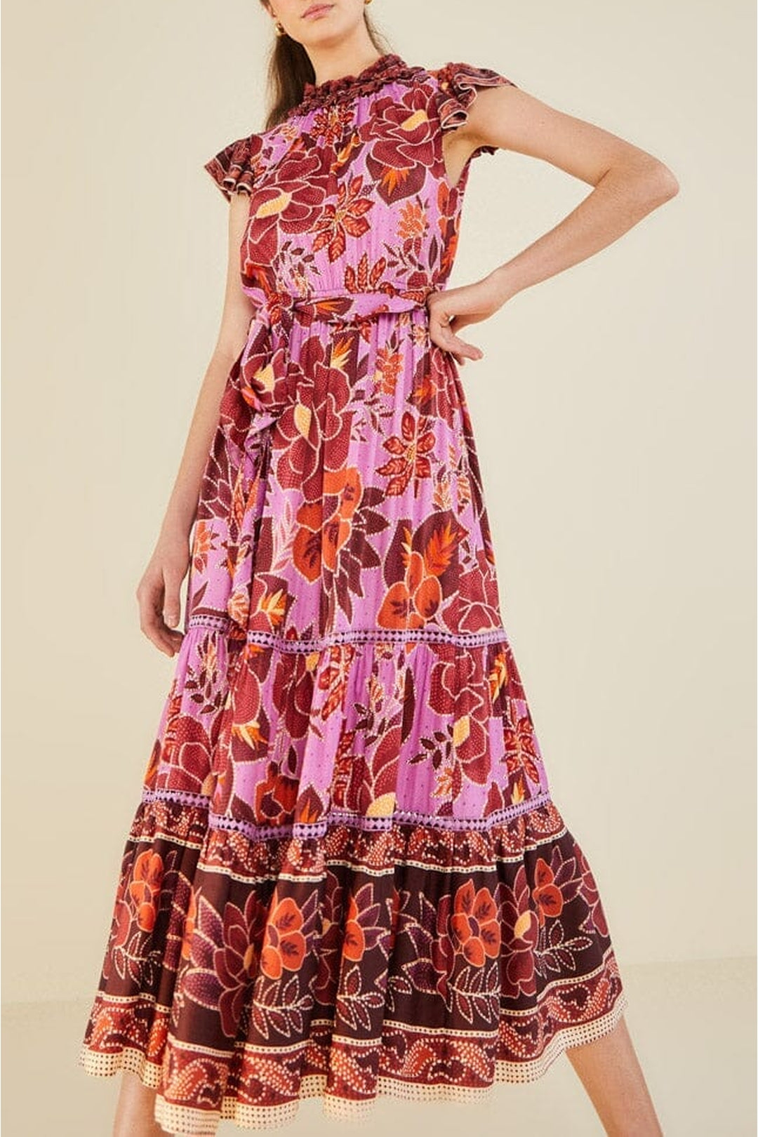 MEDIA OFF LINE_Robe midi Sweet Floral - Violet