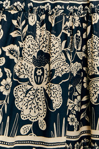 Robe longue Graphic Floral - Bleu