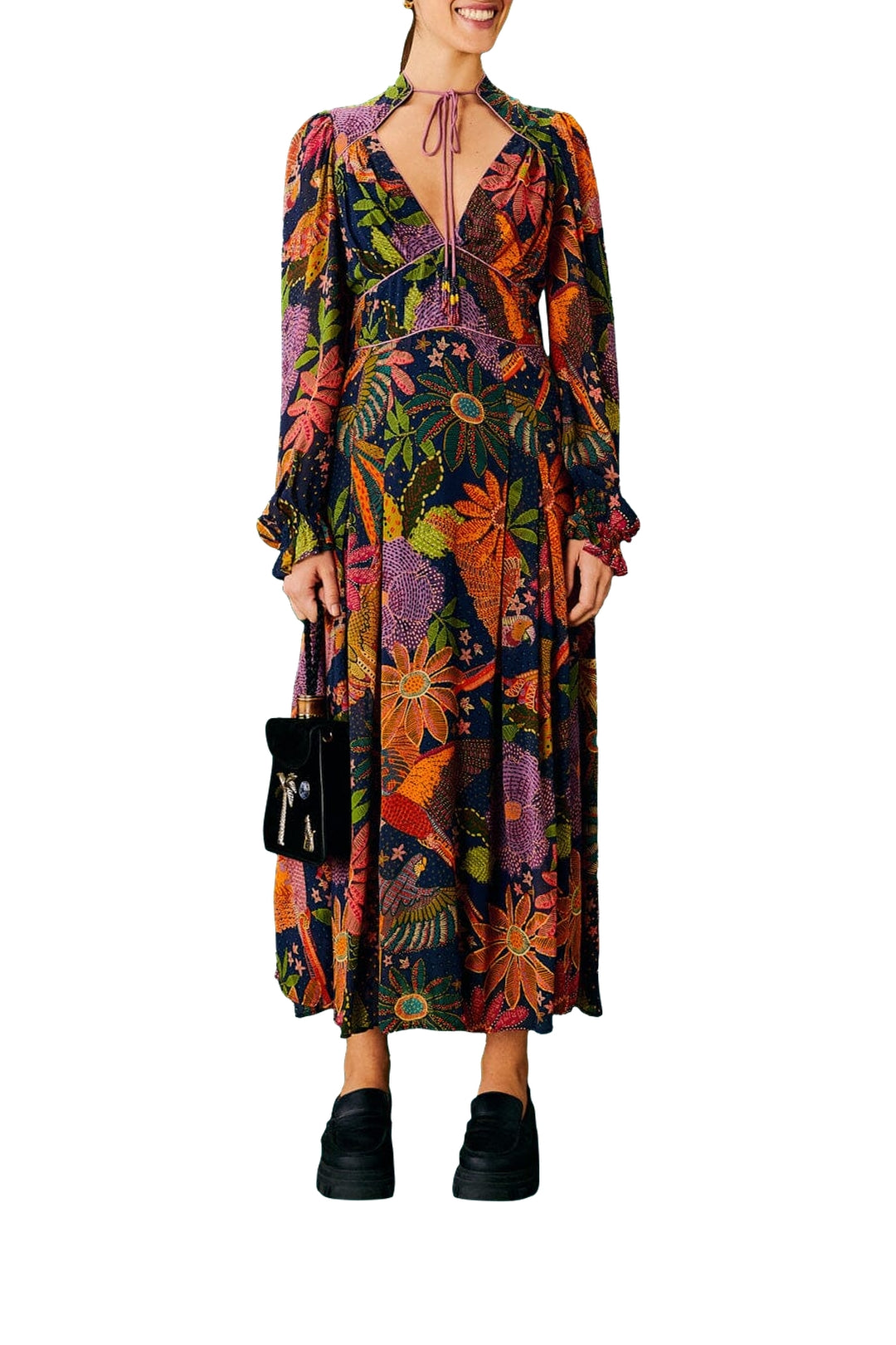 Robe longue Cool Macaw - Noir
