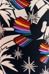 MEDIA OFF LINE_Robe midi Toucans Wave en jersey - Noir