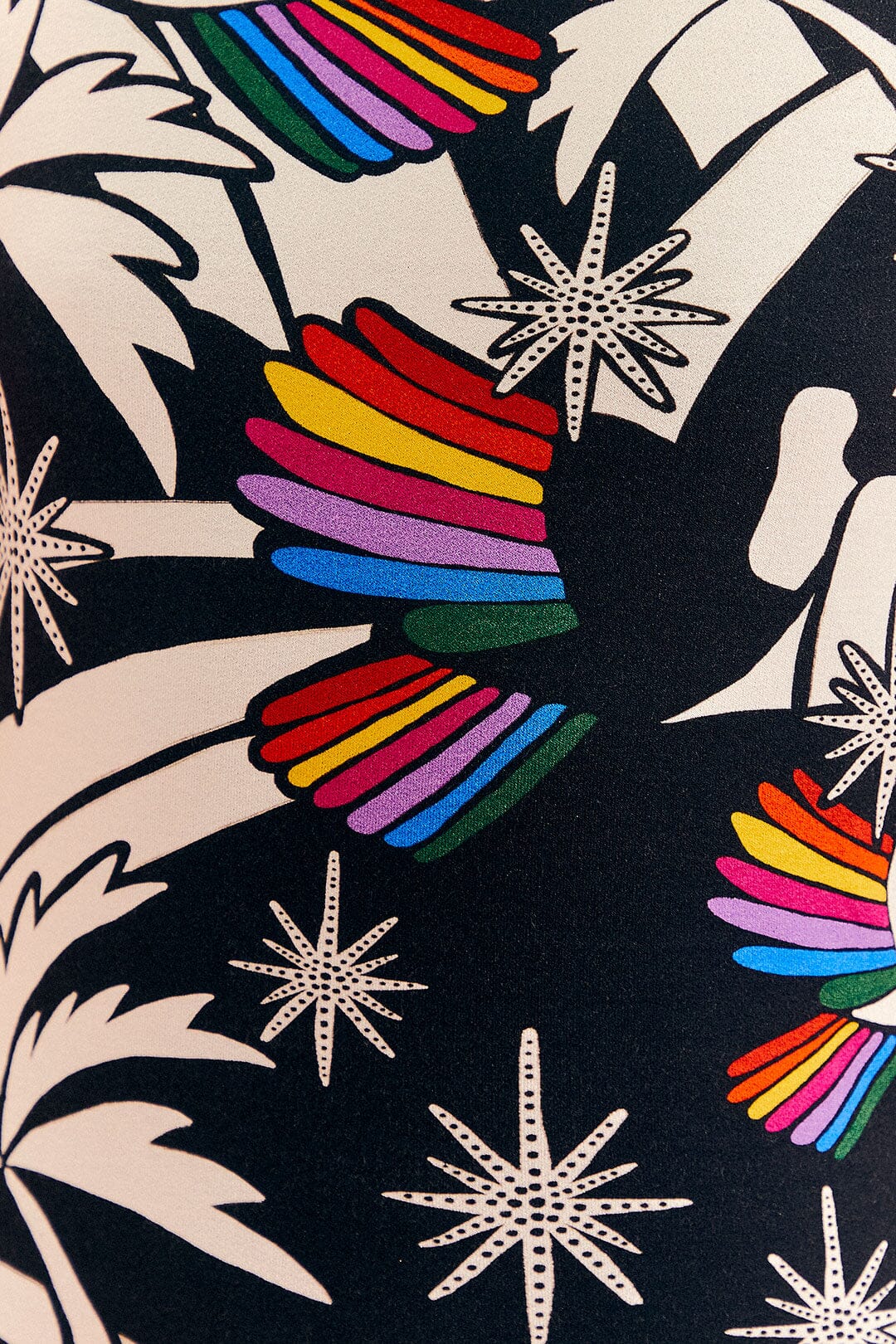 MEDIA OFF LINE_Robe midi Toucans Wave en jersey - Noir