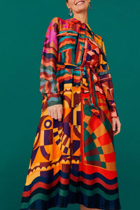 Robe midi chemise Graphic - Multicolore