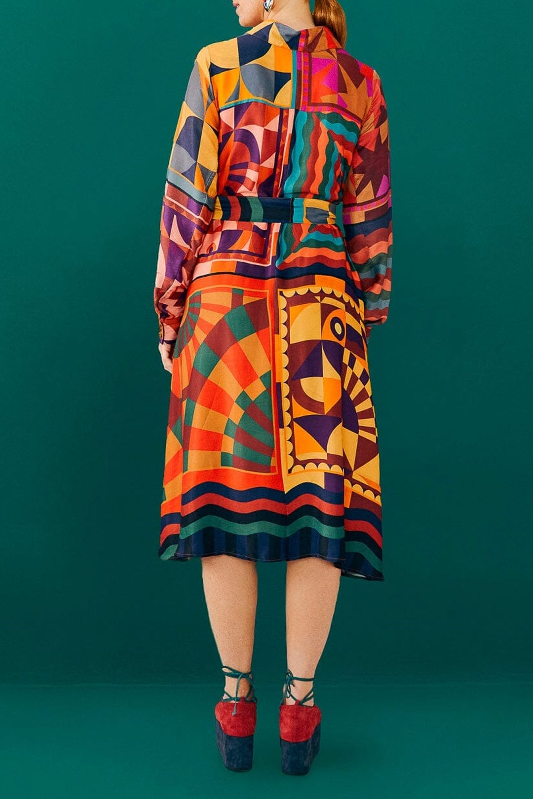 Robe midi chemise Graphic - Multicolore