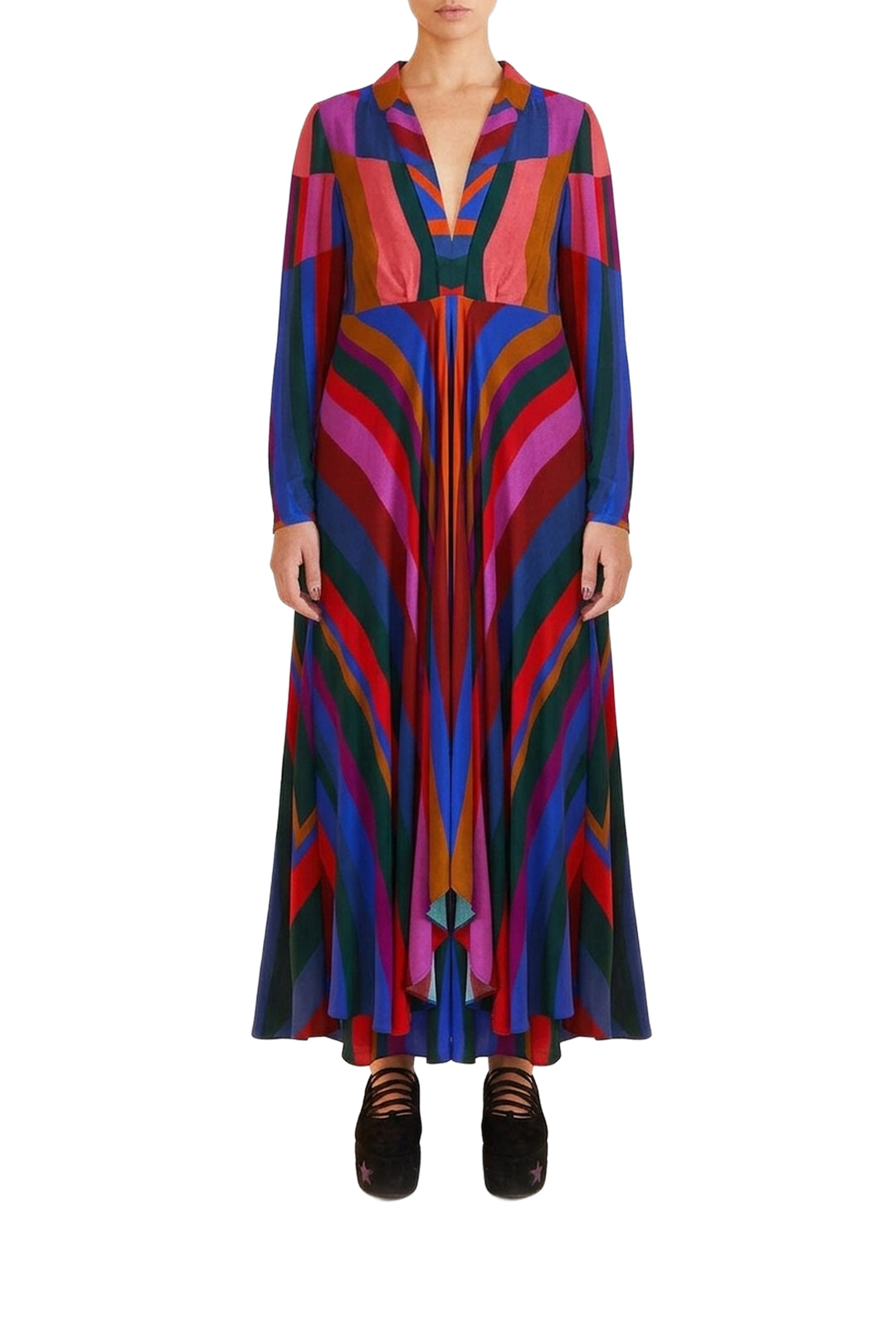 Robe longue Magic Stripes - Bleu