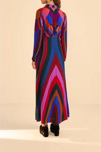 Robe longue Magic Stripes - Bleu