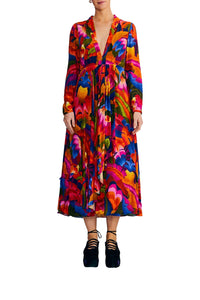 MEDIA OFF LINE_Robe maxi Rainbow Forest - Rouge