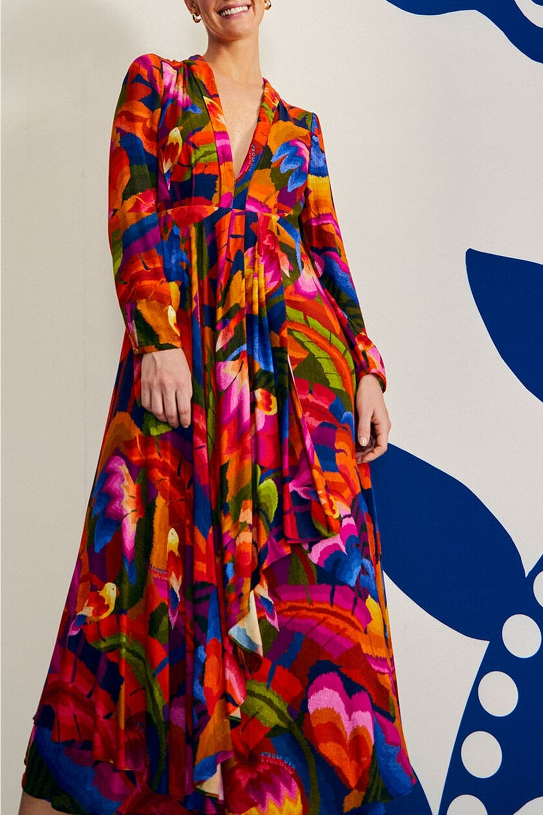 MEDIA OFF LINE_Robe maxi Rainbow Forest - Rouge