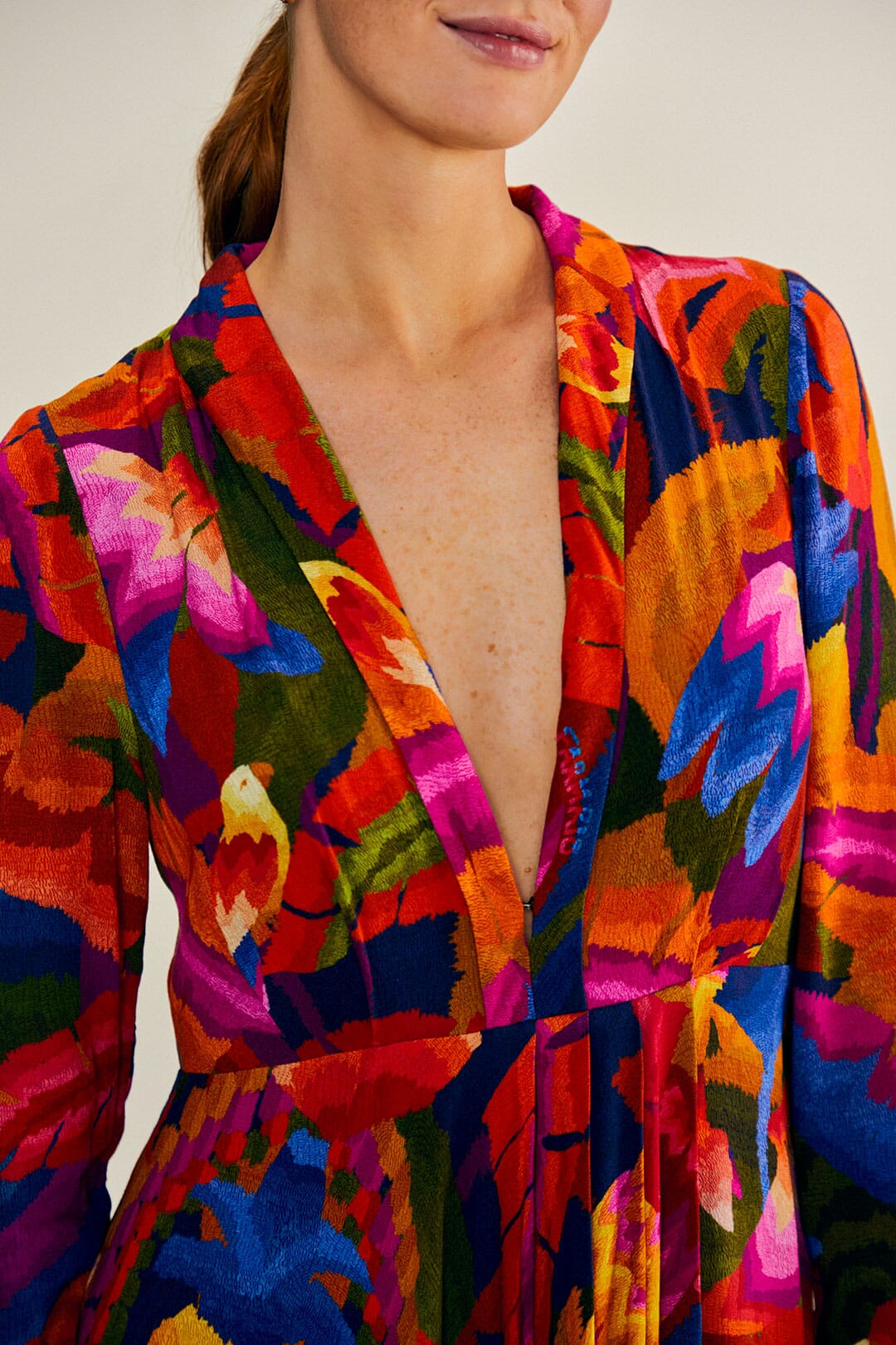 MEDIA OFF LINE_Robe maxi Rainbow Forest - Rouge