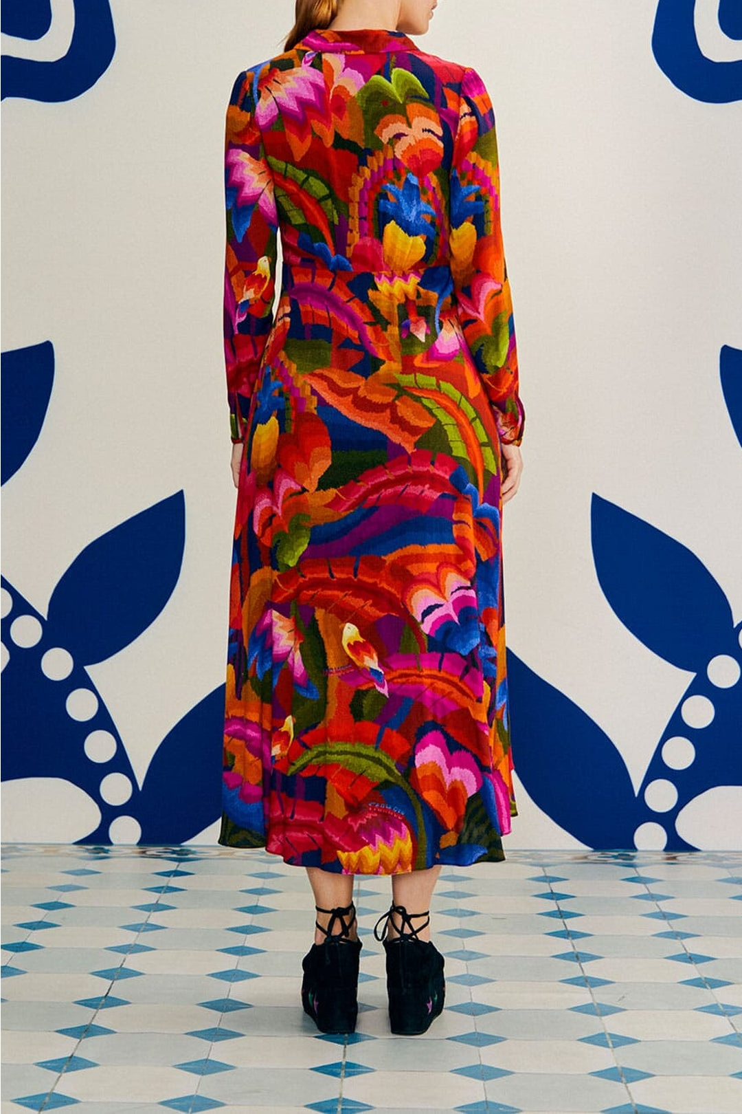 MEDIA OFF LINE_Robe maxi Rainbow Forest - Rouge