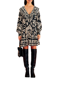 Floral Black Robe courte - Floral Black