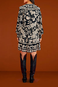 MEDIA OFF LINE_Robe mini Graphic Floral - Noir