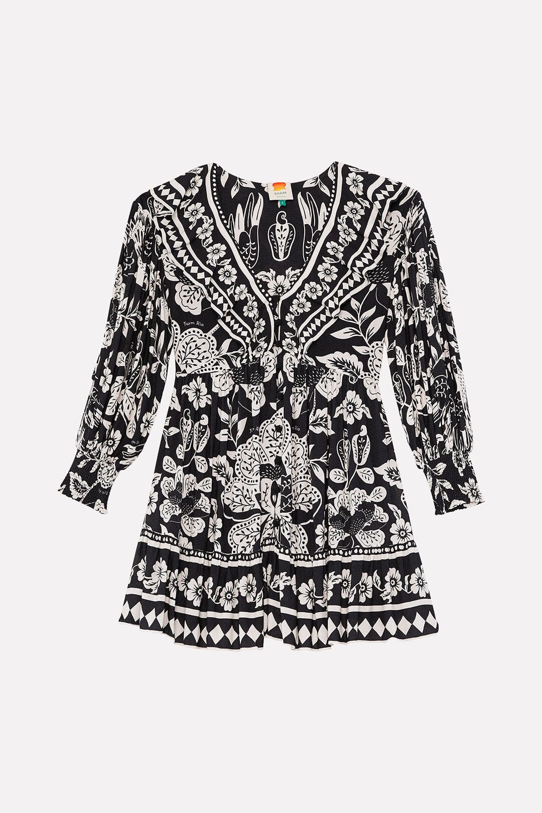 MEDIA OFF LINE_Robe mini Graphic Floral - Noir