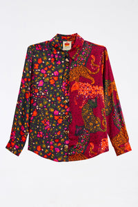 MEDIA OFF LINE_Chemise Bright Leopards - Rouge