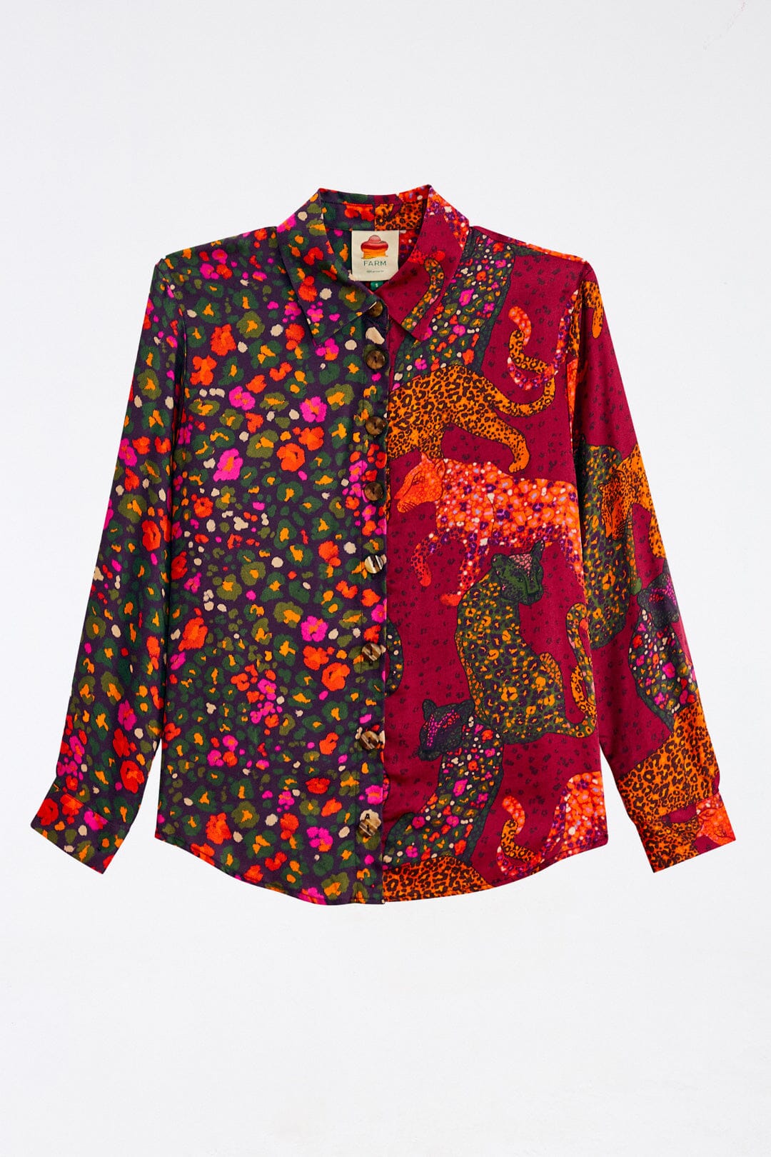 MEDIA OFF LINE_Chemise Bright Leopards - Rouge