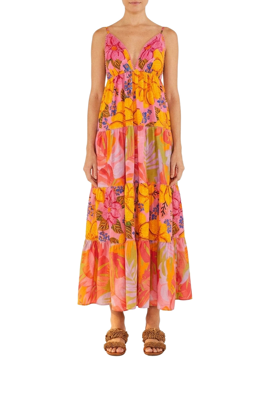 Robe midi Mixed Pink Prints - Multicolore